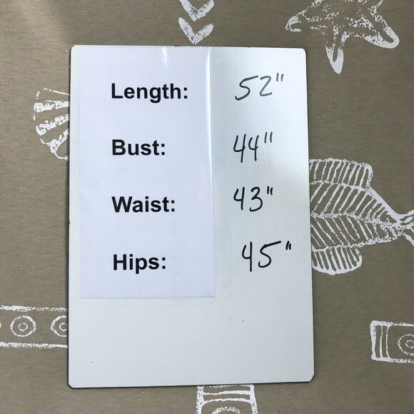 Vintage Key Wear Midi Dress Size L Beige Fish Starfish Beach Polyester Blend - Picture 5 of 8